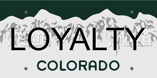 LOYALTY Colorado License Plate