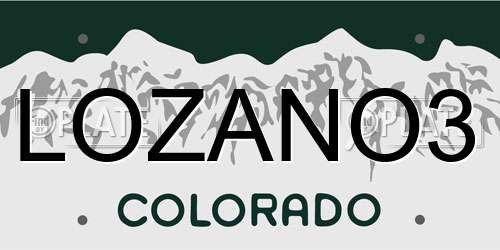 LOZANO3 Colorado License Plate