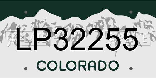 LP32255 Colorado License Plate