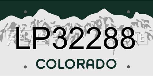 LP32288 Colorado License Plate