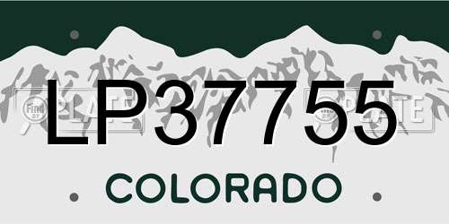 LP37755 Colorado License Plate
