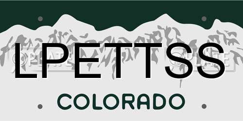 LPETTSS Colorado License Plate