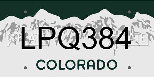 LPQ384 Colorado License Plate