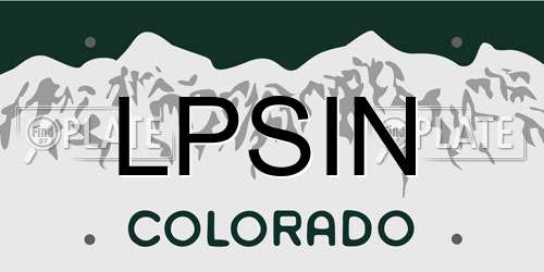 LPSIN Colorado License Plate
