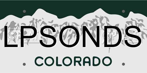 LPSONDS Colorado License Plate