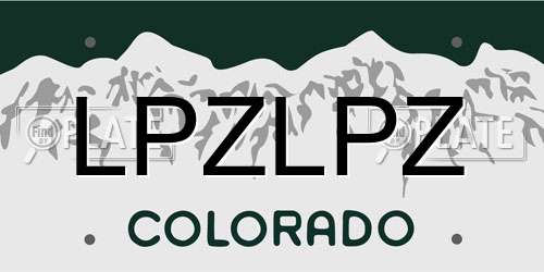LPZLPZ Colorado License Plate