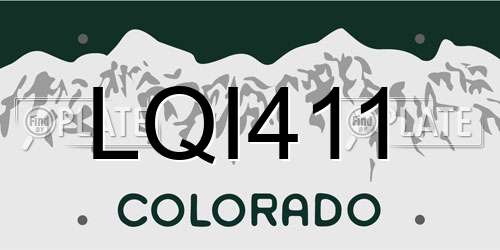 LQI411 Colorado License Plate