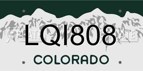 LQI808 Colorado License Plate
