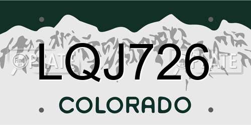 LQJ726 Colorado License Plate