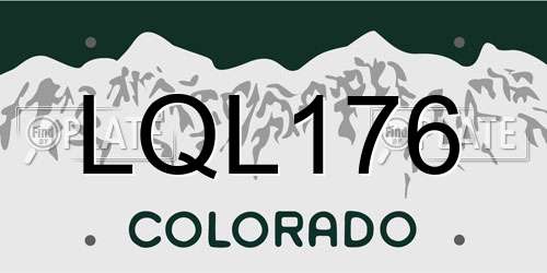 LQL176 Colorado License Plate