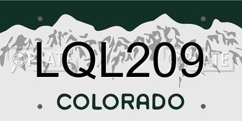 LQL209 Colorado License Plate