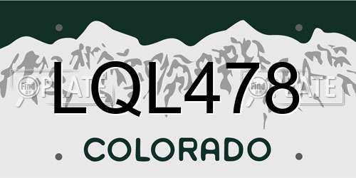 LQL478 Colorado License Plate