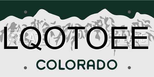 LQOTOEE Colorado License Plate