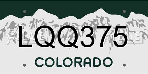 LQQ375 Colorado License Plate