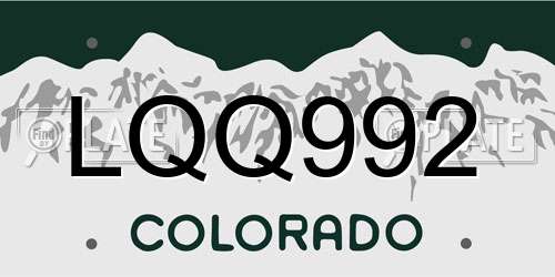 LQQ992 Colorado License Plate