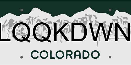 LQQKDWN Colorado License Plate