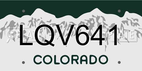 LQV641 Colorado License Plate