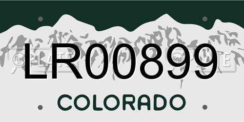 LR00899 Colorado License Plate