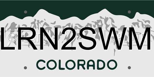 LRN2SWM Colorado License Plate