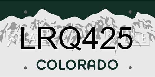 LRQ425 Colorado License Plate
