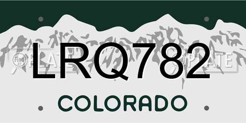LRQ782 Colorado License Plate