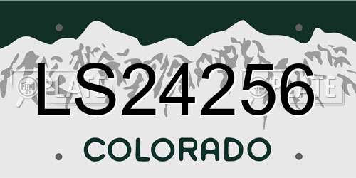 LS24256 Colorado License Plate