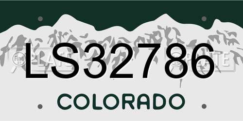 LS32786 Colorado License Plate