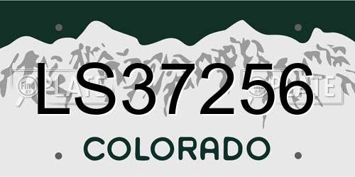 LS37256 Colorado License Plate