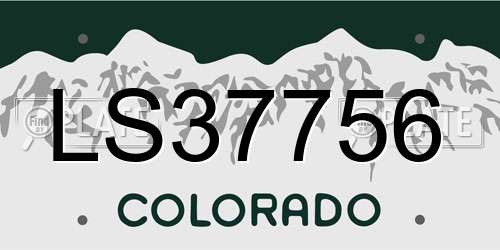 LS37756 Colorado License Plate