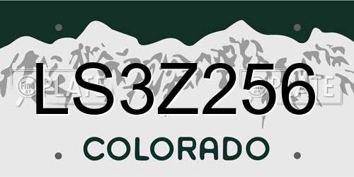 LS3Z256 Colorado License Plate