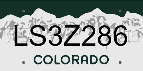 LS3Z286 Colorado License Plate