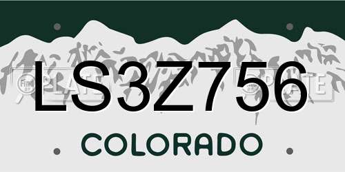 LS3Z756 Colorado License Plate