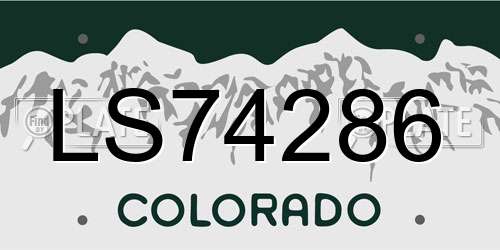 LS74286 Colorado License Plate