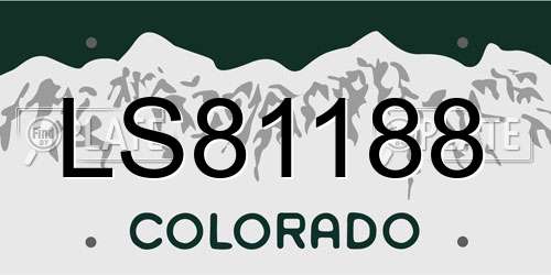 LS81188 Colorado License Plate