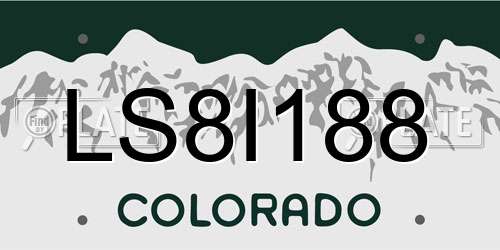 LS8I188 Colorado License Plate