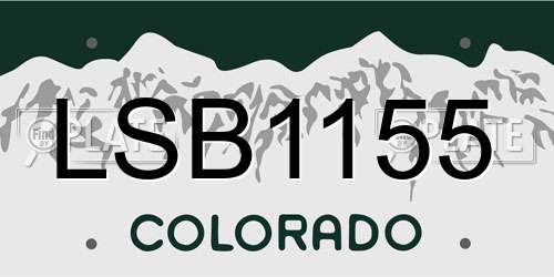 LSB1155 Colorado License Plate