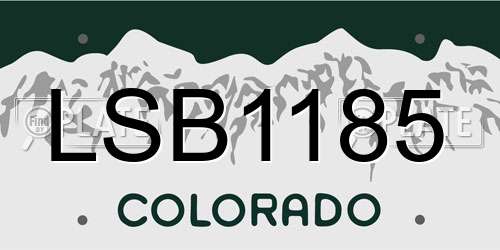 LSB1185 Colorado License Plate