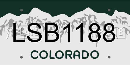 LSB1188 Colorado License Plate