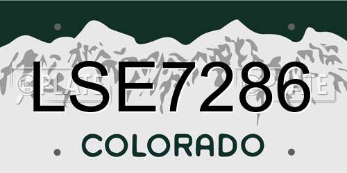 LSE7286 Colorado License Plate