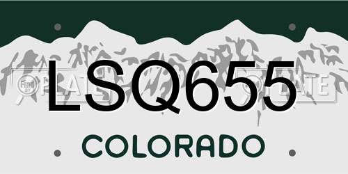 LSQ655 Colorado License Plate