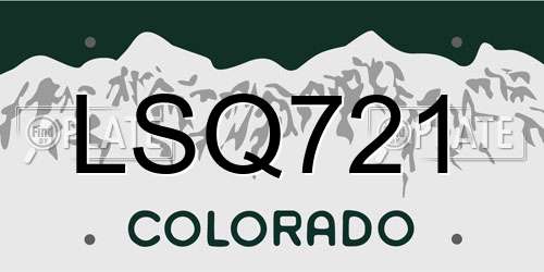 LSQ721 Colorado License Plate