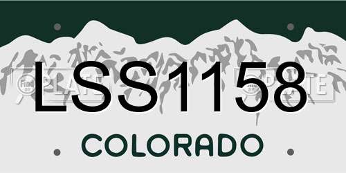 LSS1158 Colorado License Plate