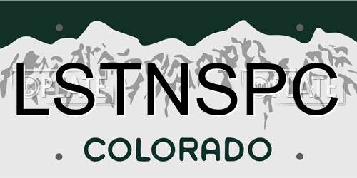 LSTNSPC Colorado License Plate