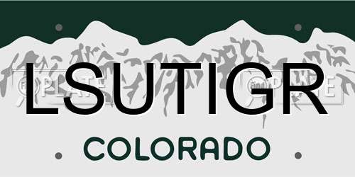LSUTIGR Colorado License Plate