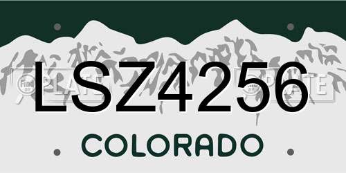 LSZ4256 Colorado License Plate