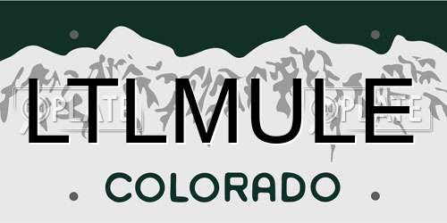LTLMULE Colorado License Plate