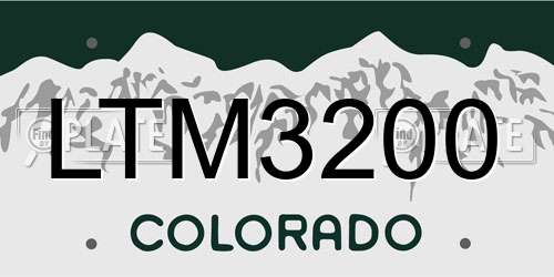 LTM3200 Colorado License Plate