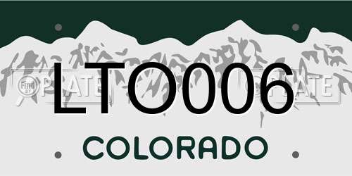 LTO006 Colorado License Plate