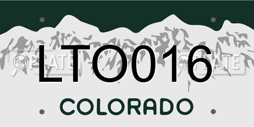 LTO016 Colorado License Plate
