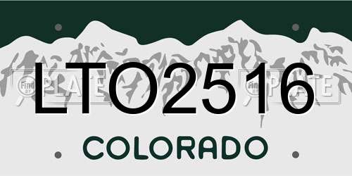LTO2516 Colorado License Plate